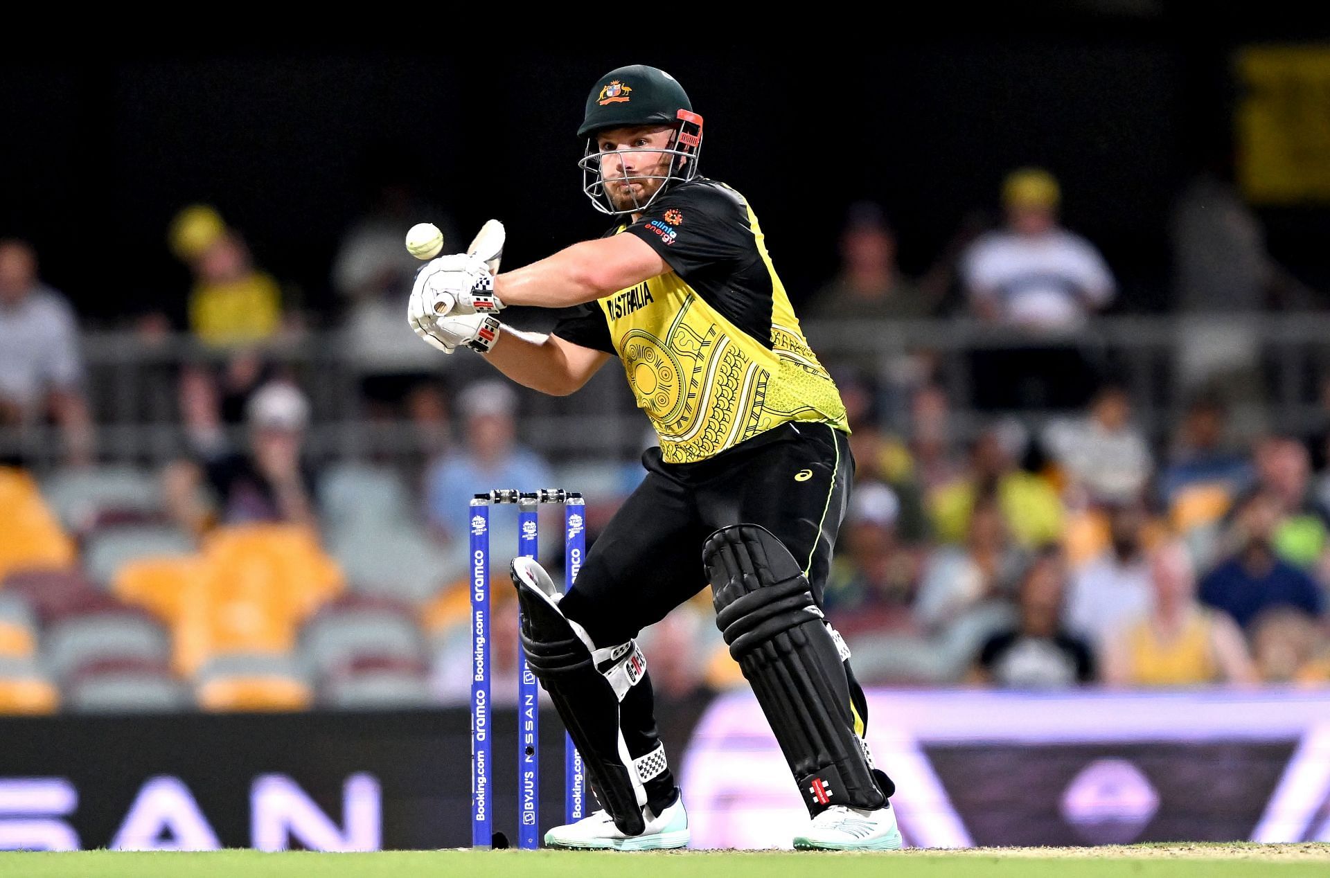 Aaron Finch in action during the Australia v Ireland game at the ICC Men&#039;s T20 World Cup (Image: Getty)