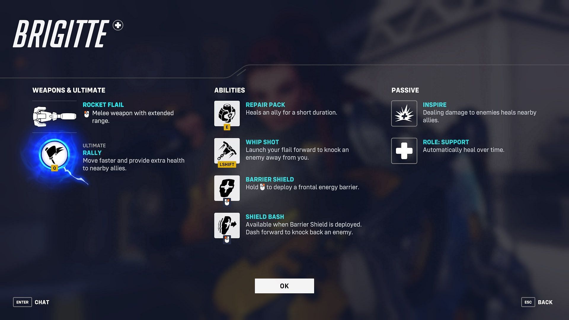 Brigitte&#039;s abilities (Image via Activision Blizzard)