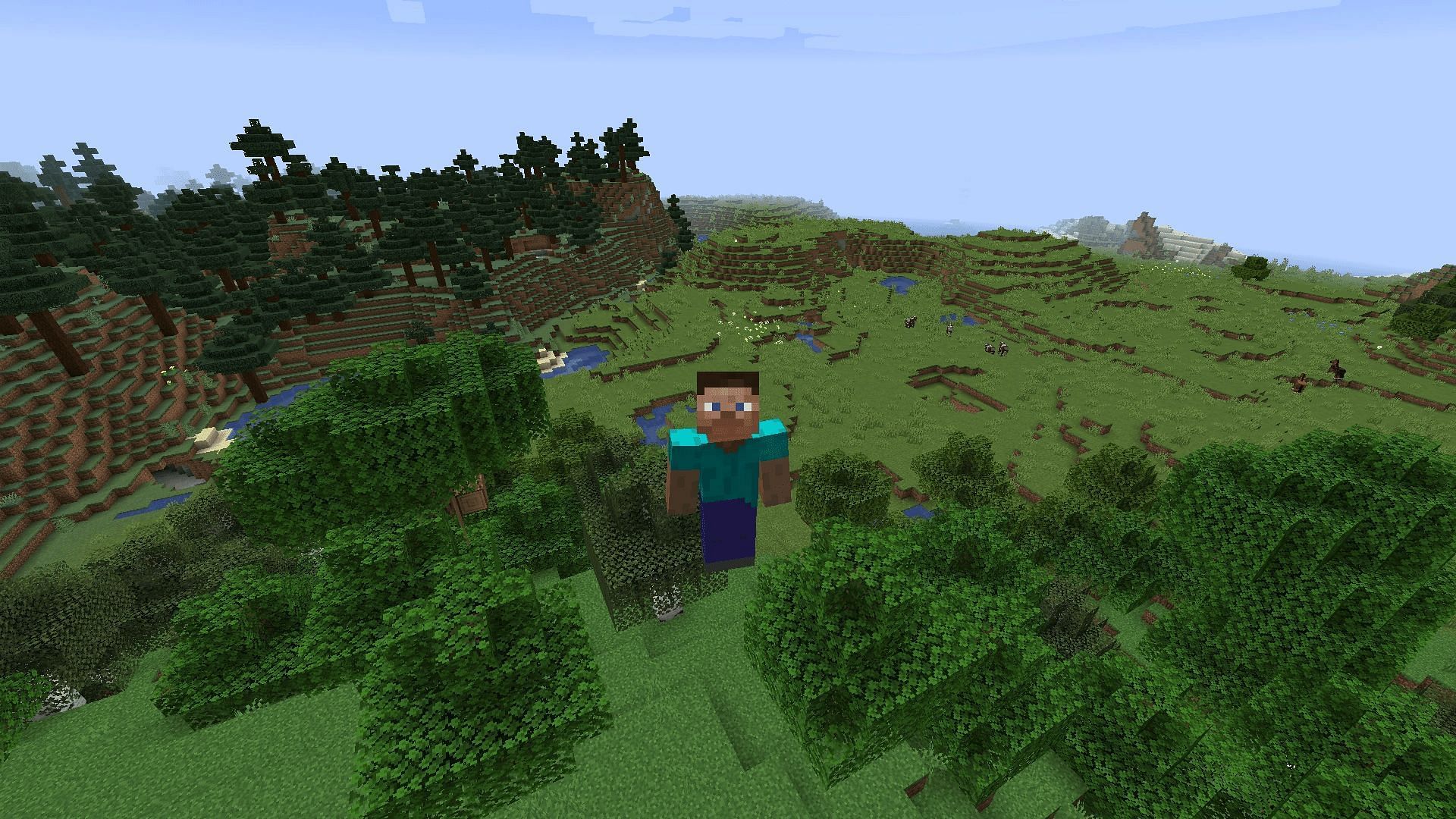 Viewers can fly even faster than those in creative mode (Image via Mojang)
