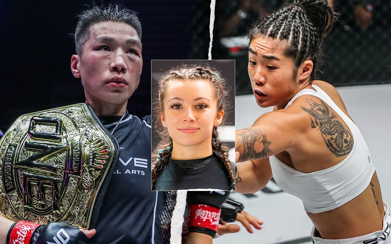 Xiong Jing Nan (left), Danielle Kelly (middle), and Angela Lee (right) [Photo Credits: ONE Championship]