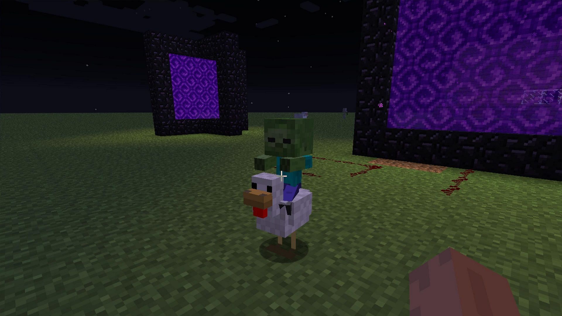 A standard Chicken Jockey in Minecraft (Image via Mojang)