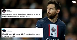 "Gonna cement GOAT status at the World Cup" "Lightyears clear of Cristiano Ronaldo" - Football fans awestruck by Lionel Messi's sensational display in PSG's 7-2 rout of Maccabi Haifa