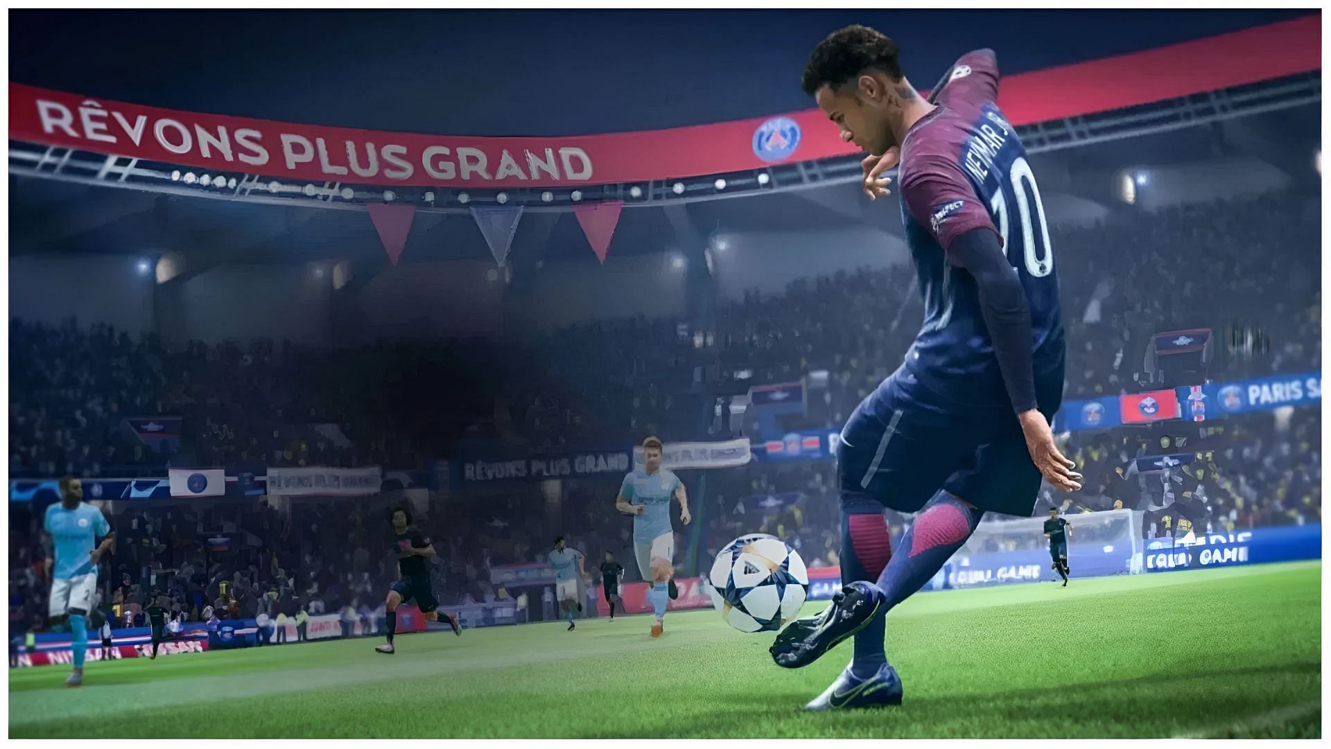 Players like Neymar are extremely proficient with the trivela shots (Image via EA Sports)