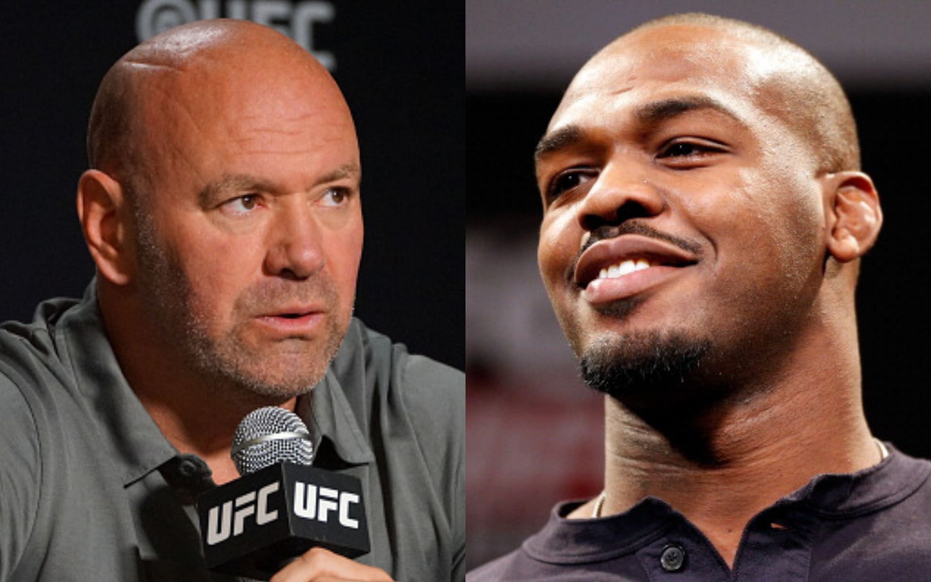 Dana White (left), Jon Jones (right)