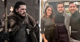 Lionel Messi and Antonela Roccuzzo meet Game of Thrones actor Kit Harrington as PSG superstar poses with Jon Snow alongside his wife