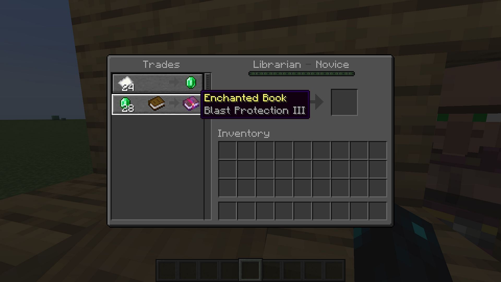 Nearly all enchanted books can be obtained from Librarians in Minecraft (Image via Mojang)