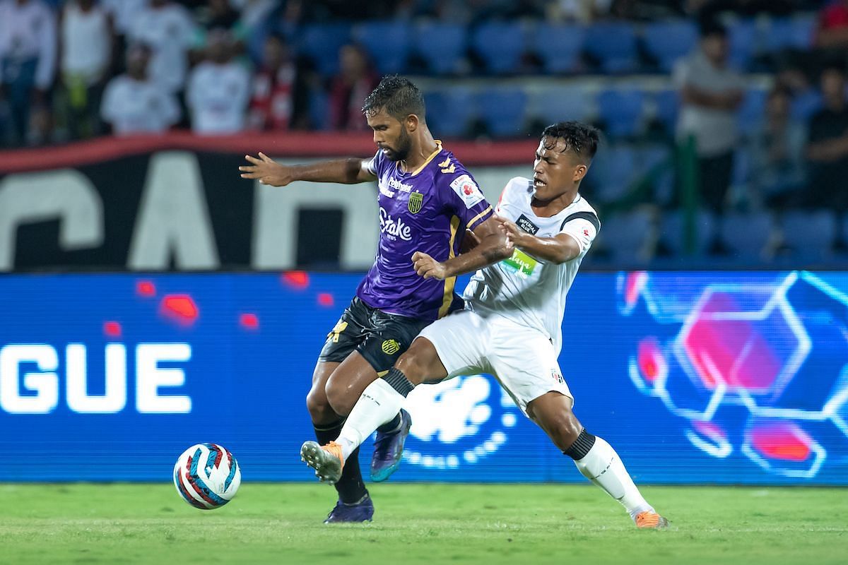 Hyderabad FC coach praised young left back Manoj Mohammed for his performance today (Image courtesy: ISL Media)
