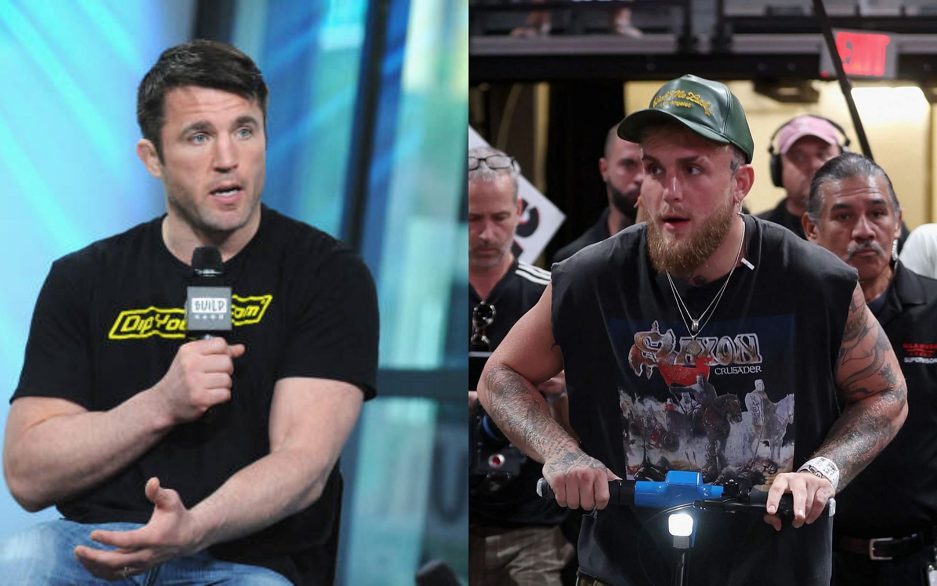 Chael Sonnen (left) and Jake Paul (right)