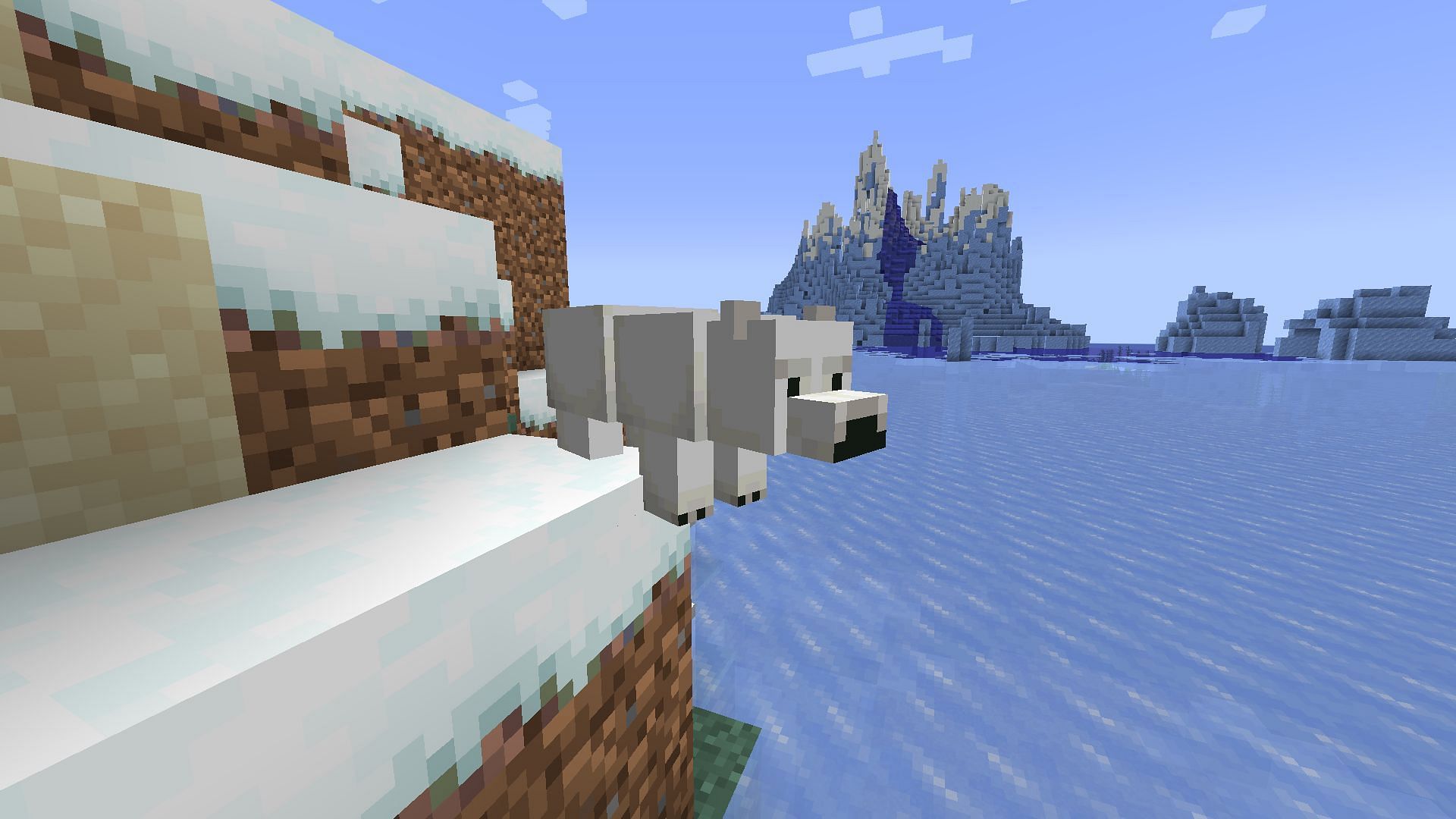 Polar bear cubs are quite rare since these mobs cannot breed in Minecraft (Image via Mojang)