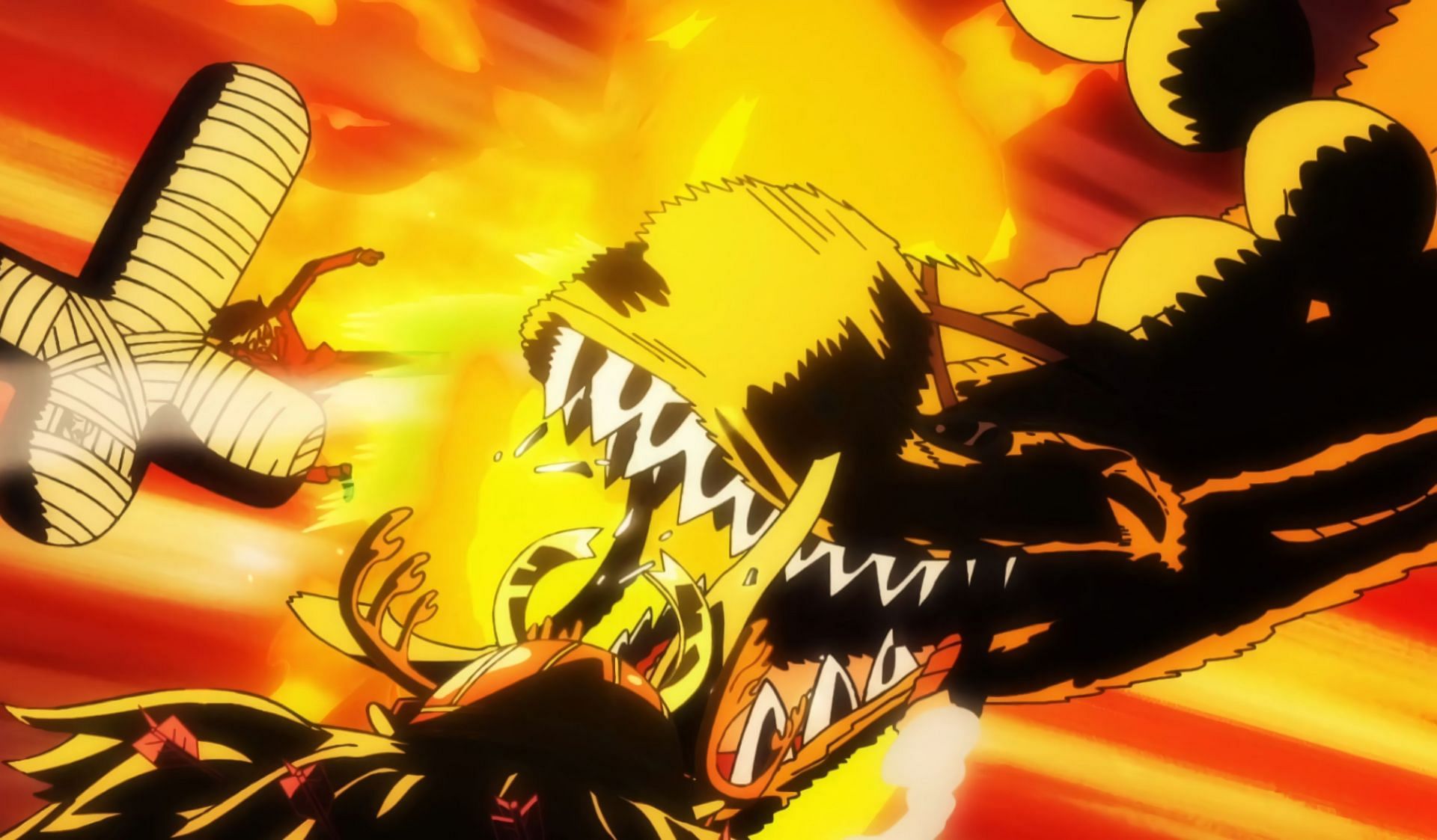 Sanji Attackiert Queen In One Piece Folge 1036 (Bild Via Toei Animation)