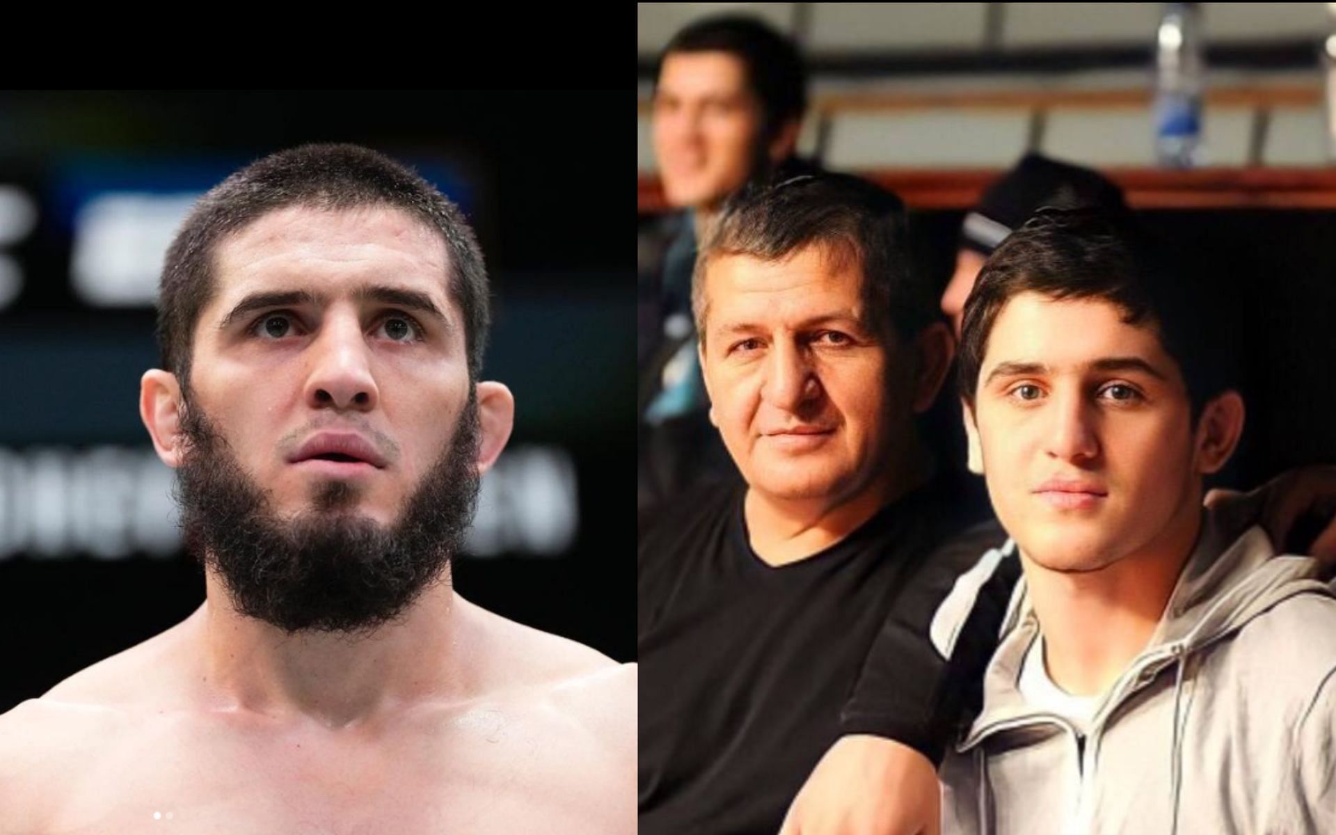 Islam Makhachev (left), Abdulmanap Nurmagomedov (right) [Images courtesy of @islam_makhachev on Instagram]
