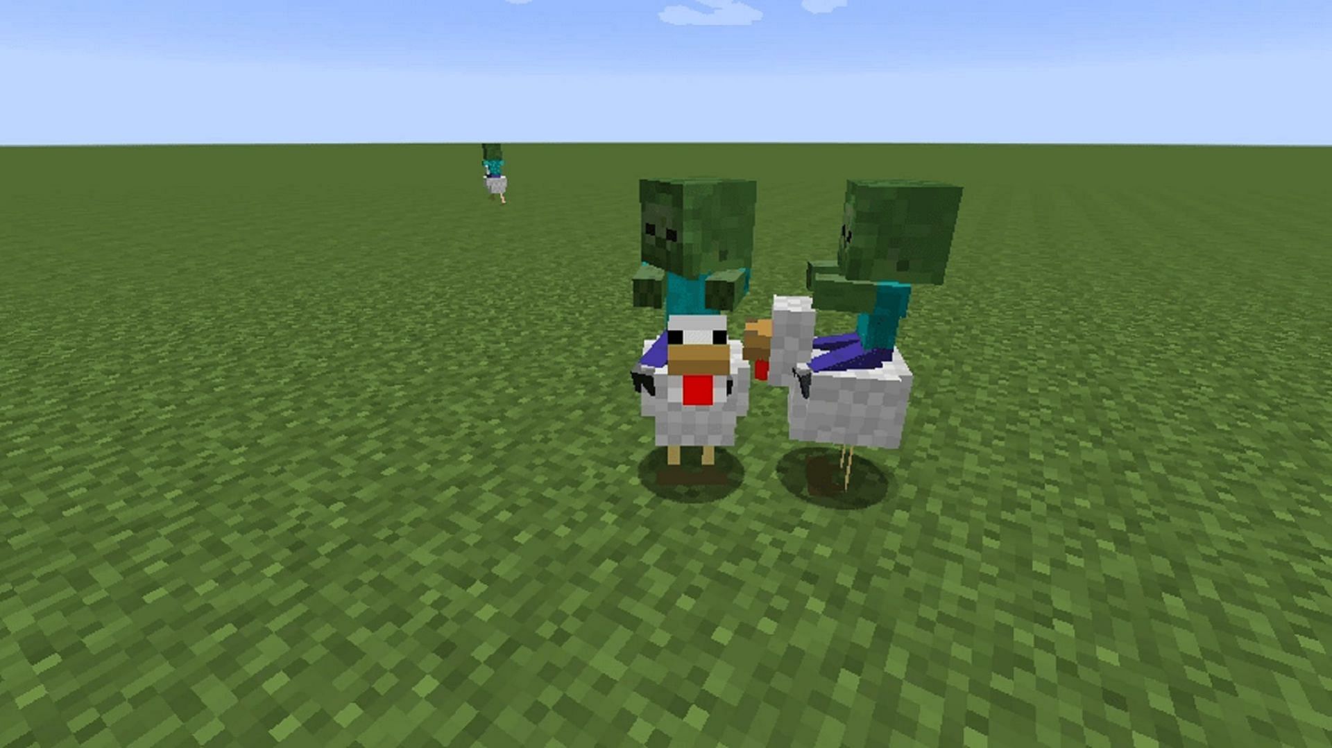 minecraft baby zombie riding chicken