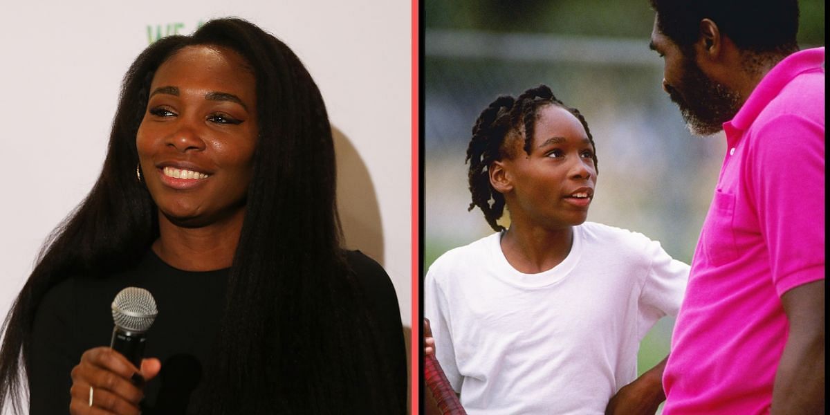 Venus Williams (L) with her dad Richard Williams (R)