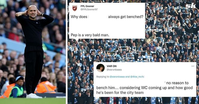 “No reason to bench him”, “Pep is a very bald man” – Fans in disbelief as 2 Manchester City stars are dropped from the starting line-up for Leicester clash