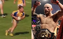 “I got a CTE just watching that” - Fans amazed by old footage of UFC champion Alexander Volkanovski running through opponents during Rugby game
