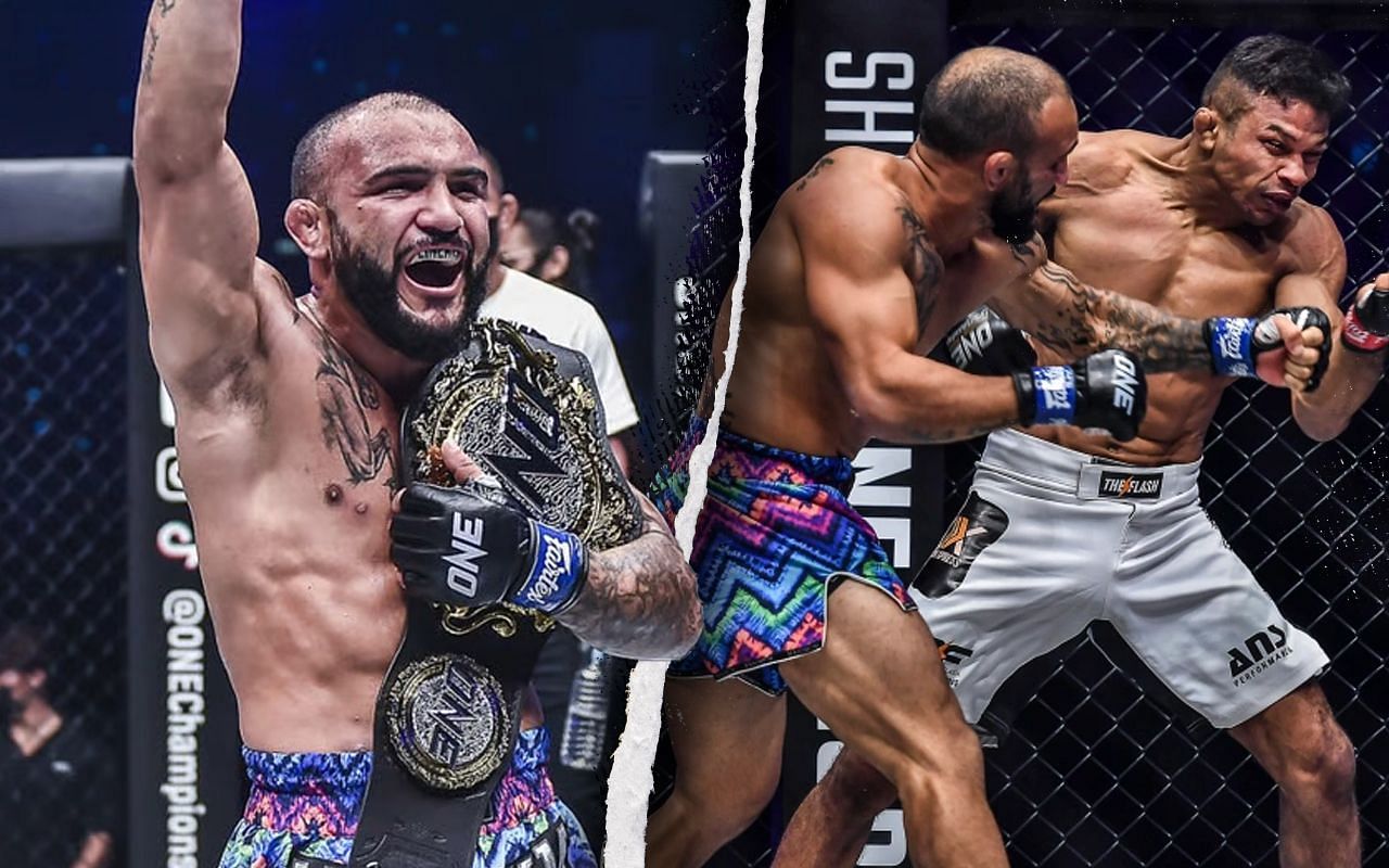ONE bantamweight world champion John Lineker took the best by knocking out Bibiano Fernandes. (Image courtesy of ONE)