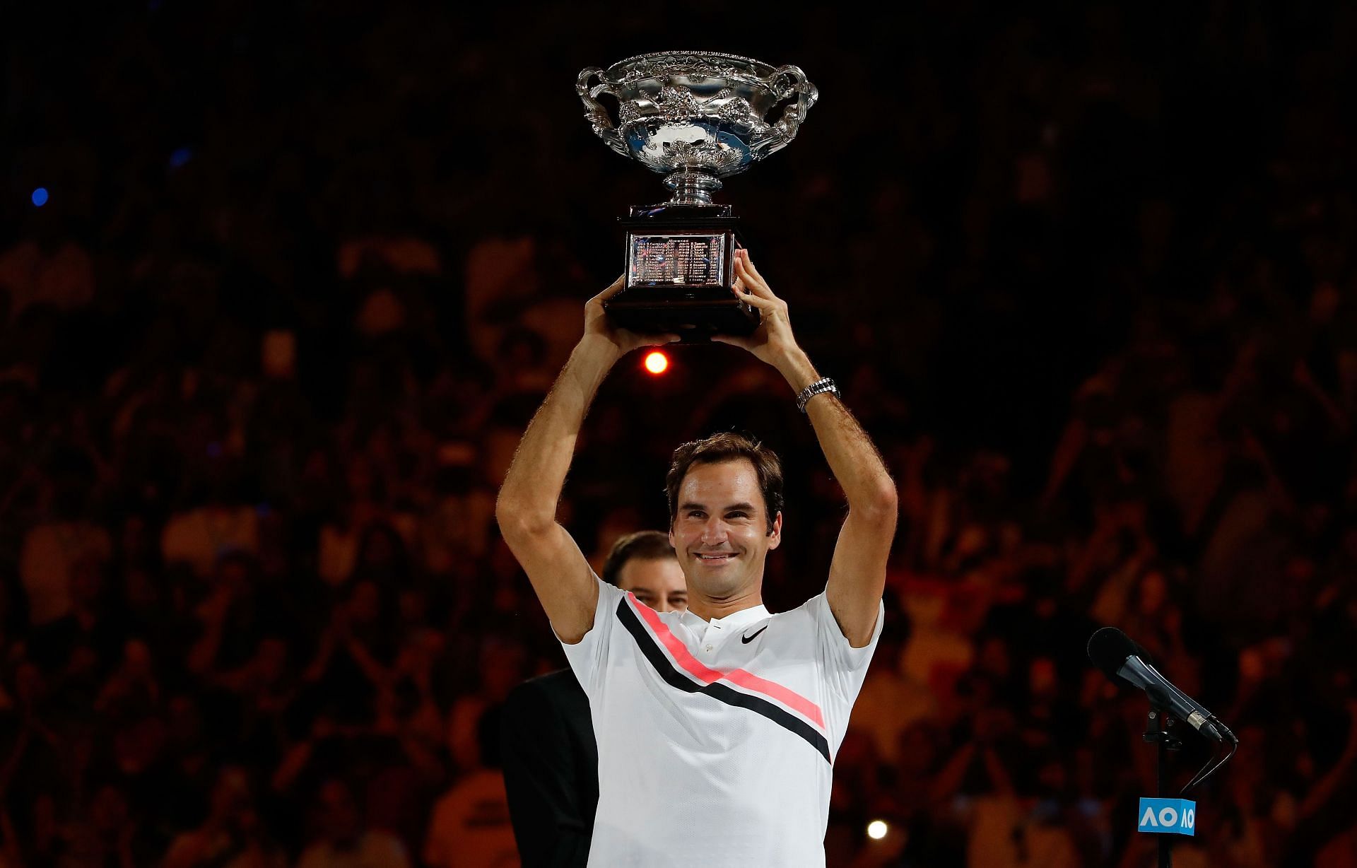 Roger Federer at the 2018 Australian Open final