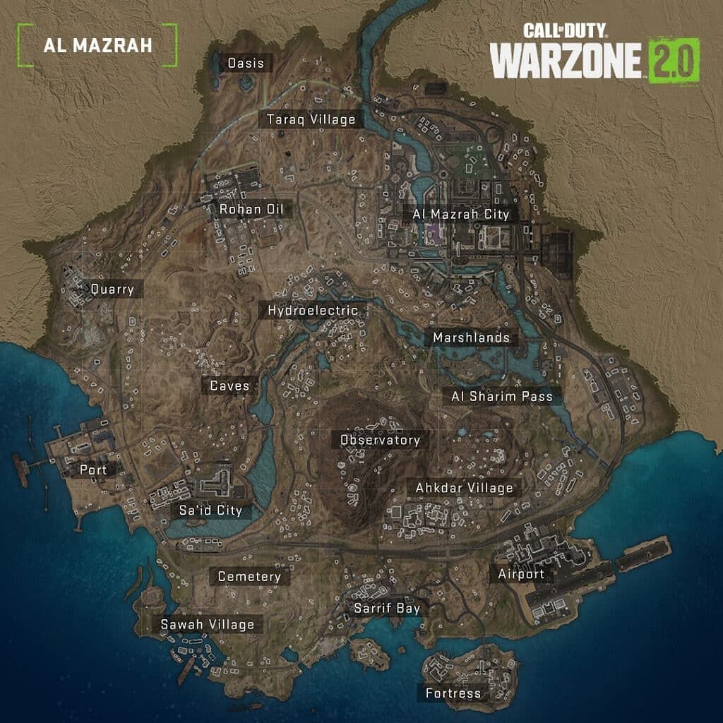 The only map of Warzone 2.0 (Image via Activision)
