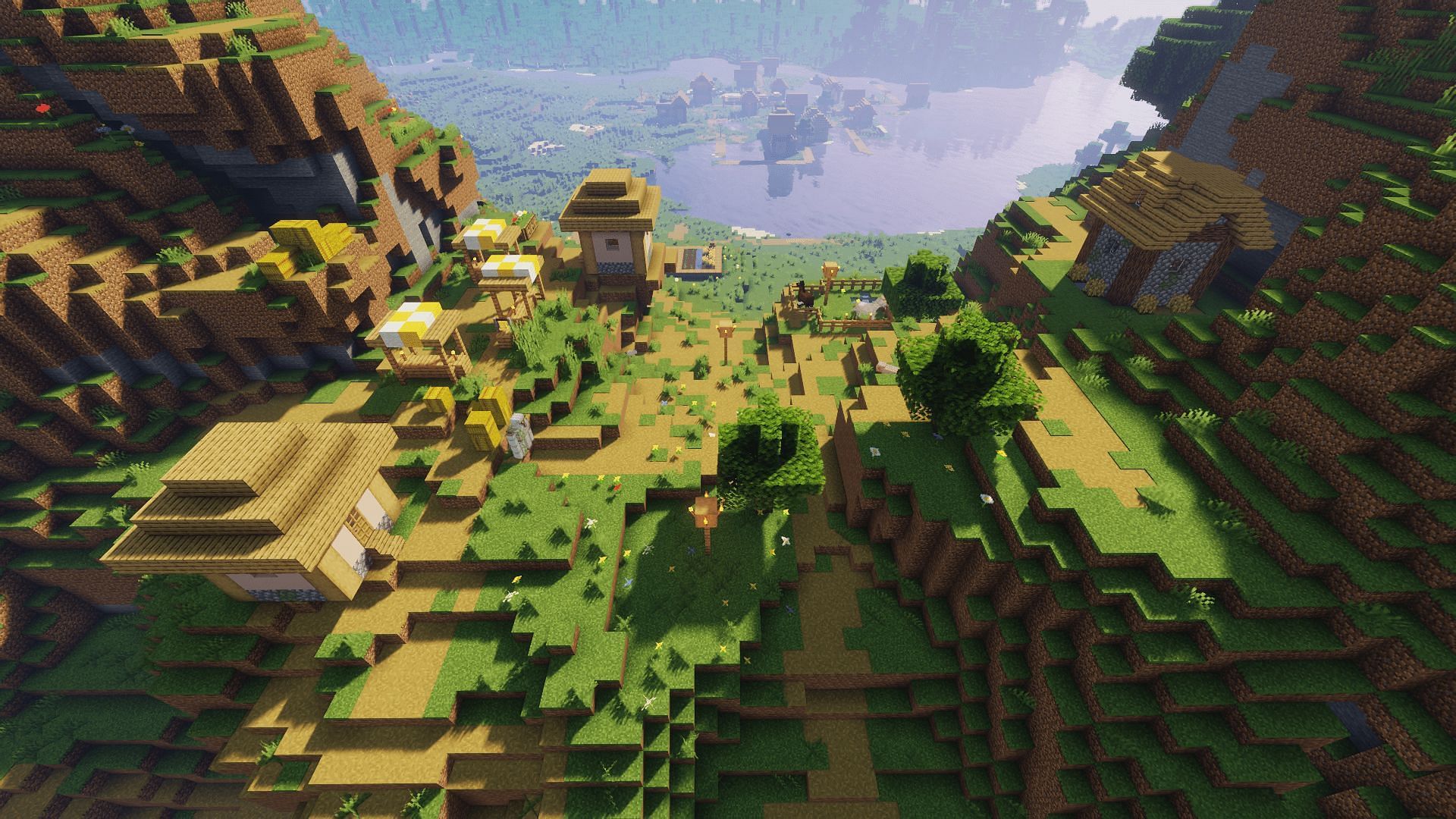 Double Hills towns are incredibly helpful for new players (Image via Minecraft)