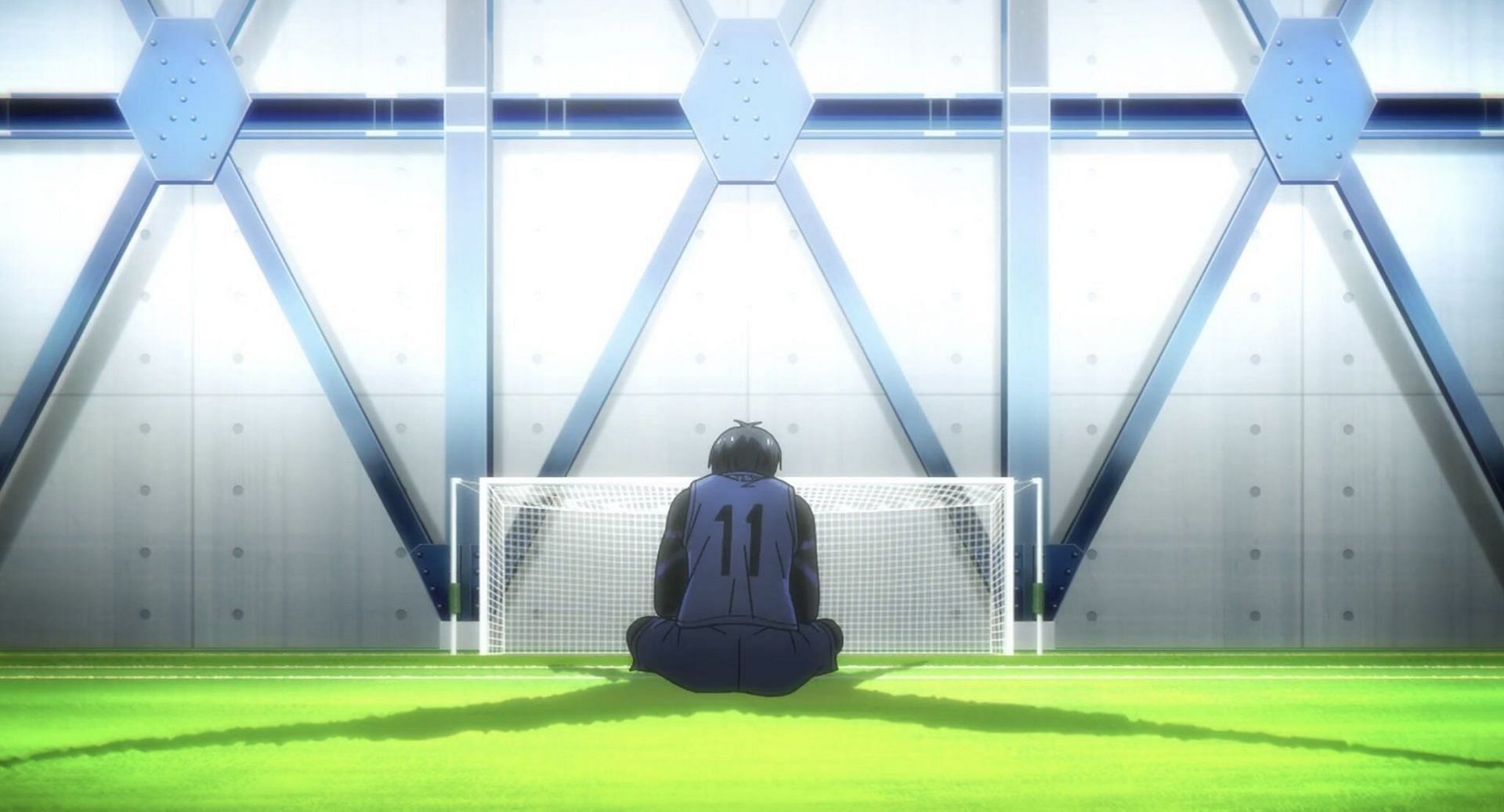 Isagi after being defeated in Blue Lock episode 3 (Image via Maneyuki Kaneshiro, Kodansha)