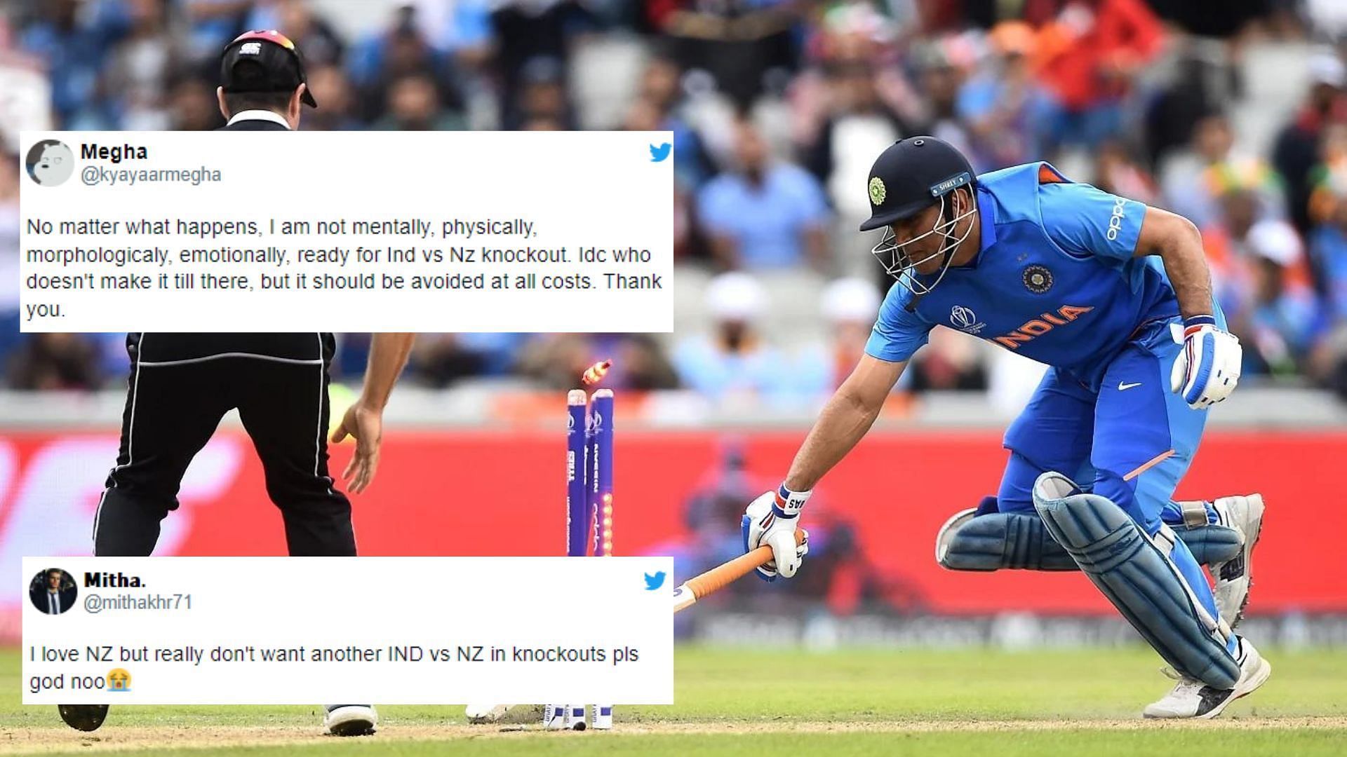 Indian fans recalled some painful memories of NZ breaking their hearts in knockouts of late. (P.C.:Getty)