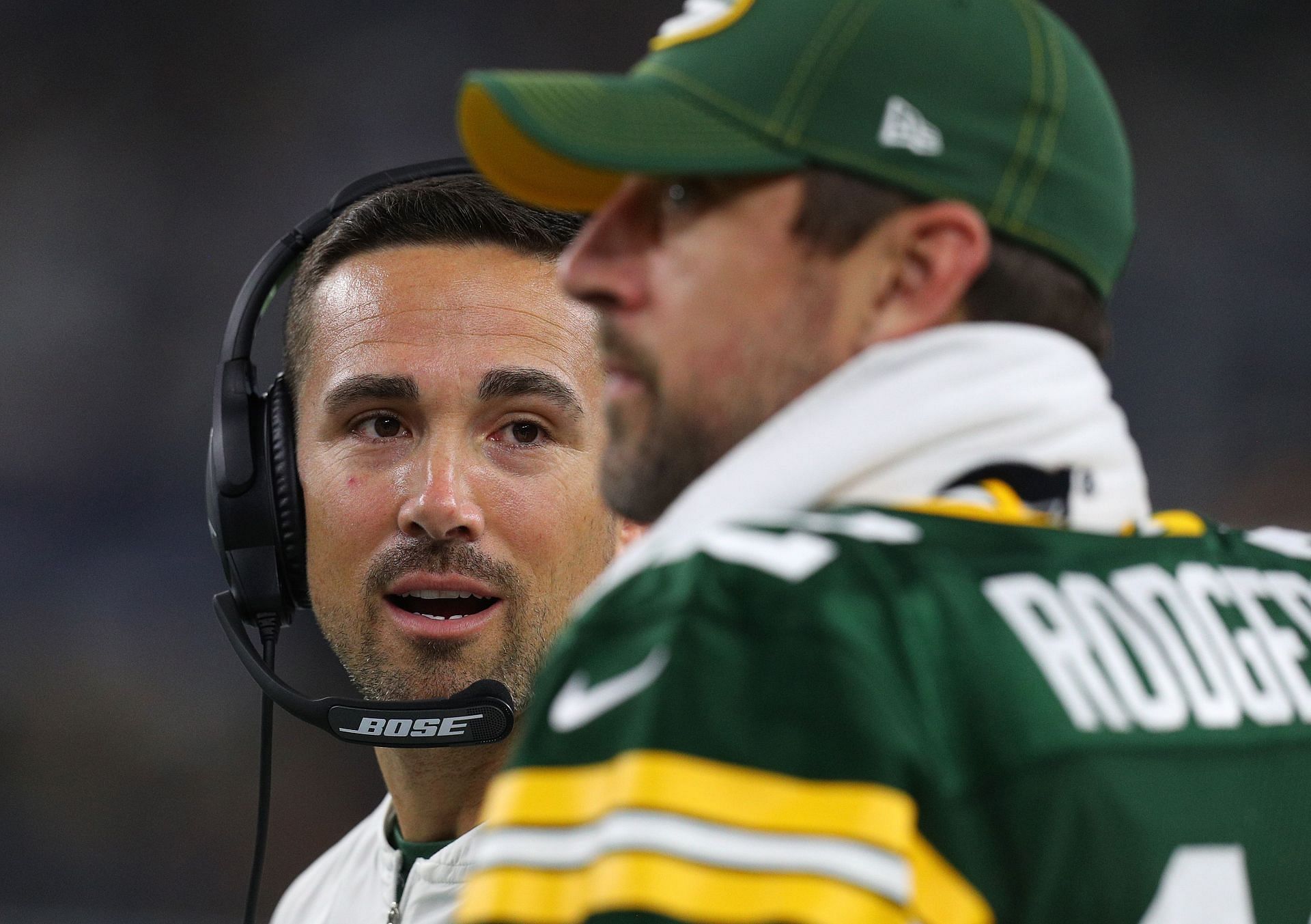 Can you hear me now? Packers' Aaron Rodgers and Matt LaFleur wrestle with  helmet communication issues - The Athletic