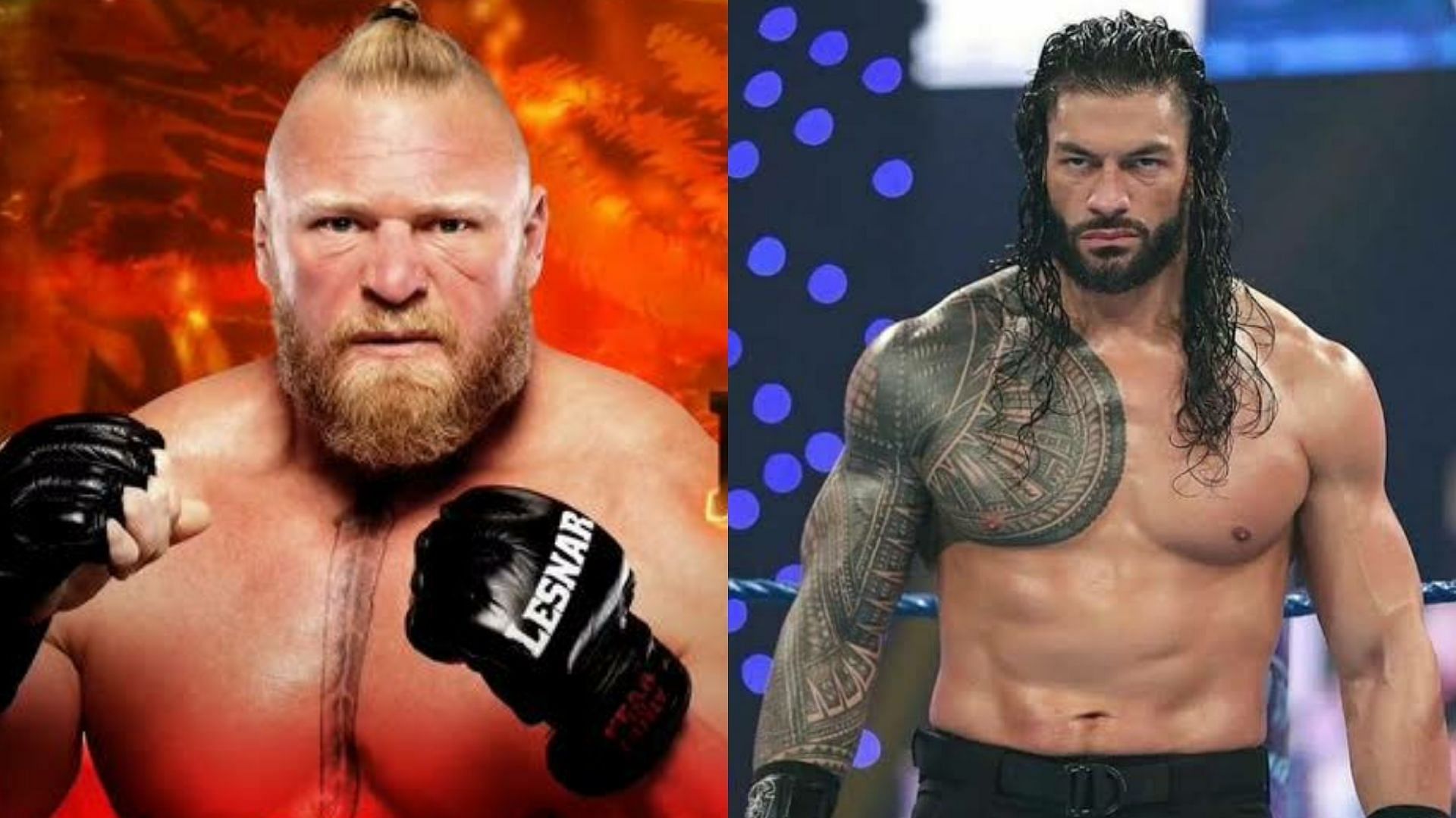 Brock Lesnar(Left); Roman Reigns(Right) 