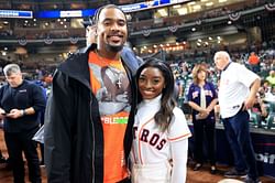 Simone Biles kicks off Game 1 of the World Series, makes the ‘play ball’ call