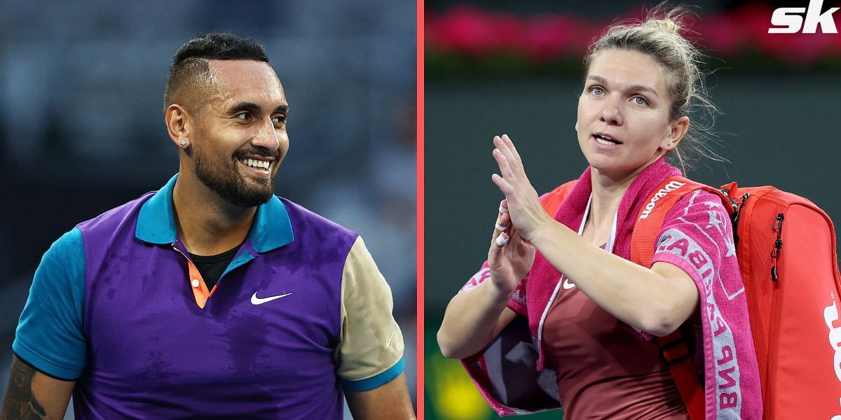 Nick Kyrgios (L) and Simona Halep (R)