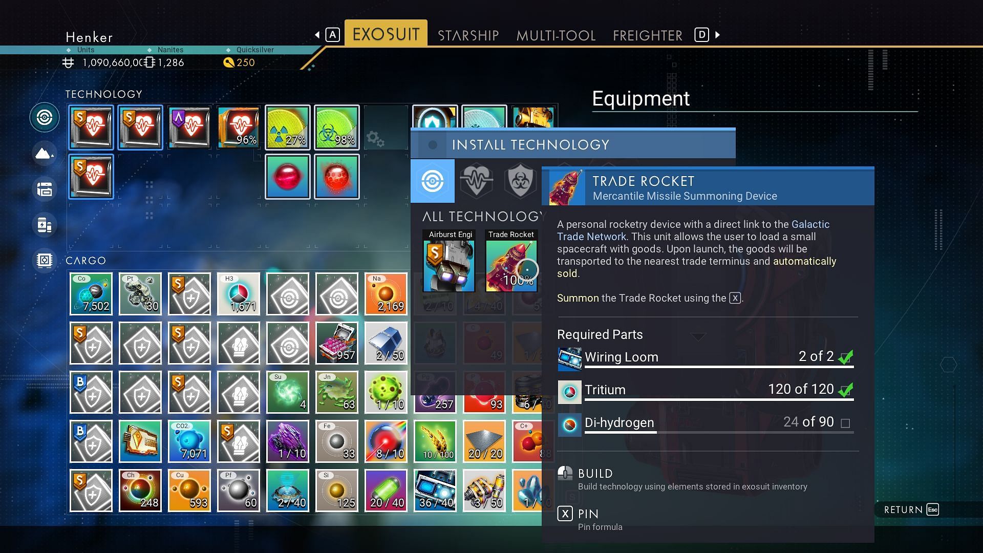 Installing Trade Rocket (Image via No Man&#039;s Sky)