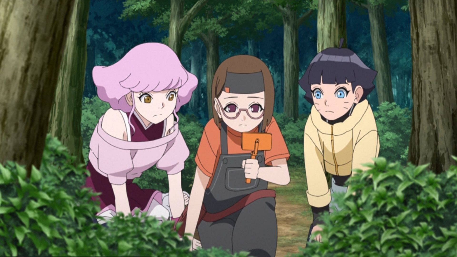 Himawari, Osuka, and Neon in Boruto episode 271 (Image via Studio Pierrot)