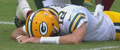 WATCH: Aaron Rodgers looks visibly distraught after embarrassing loss to Commanders