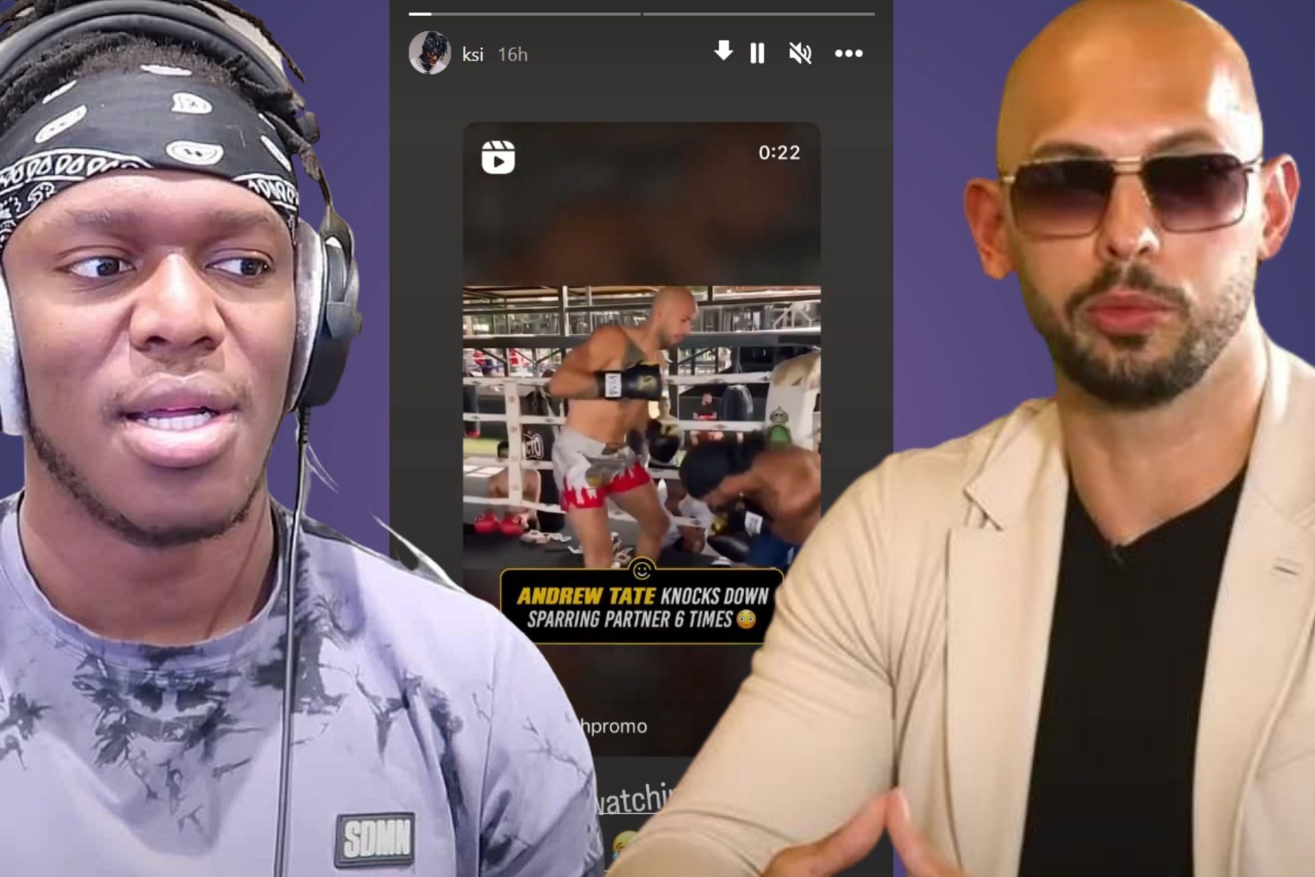 KSI disses Andrew Tate (Image via Sportskeeda)