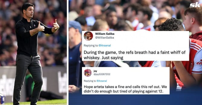 "The ref's breath had a faint whiff of whiskey" "Tired of playing against 12" - Arsenal fans blame the same person after frustrating 1-1 draw against Southampton