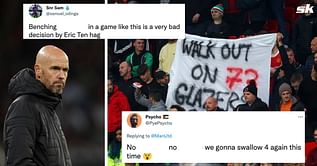 "Watch sack Erik ten Hag trend soon", "We gonna swallow 4 again" - Manchester United fans aghast by Erik ten Hag's decision to bench 30-year-old star against Manchester City