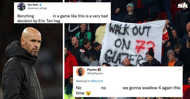 "Watch sack Erik ten Hag trend soon", "We gonna swallow 4 again" - Manchester United fans aghast by Erik ten Hag's decision to bench 30-year-old star against Manchester City