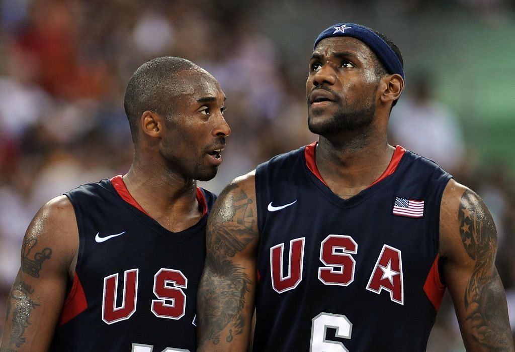 LeBron James and Kobe Bryant on Team USA