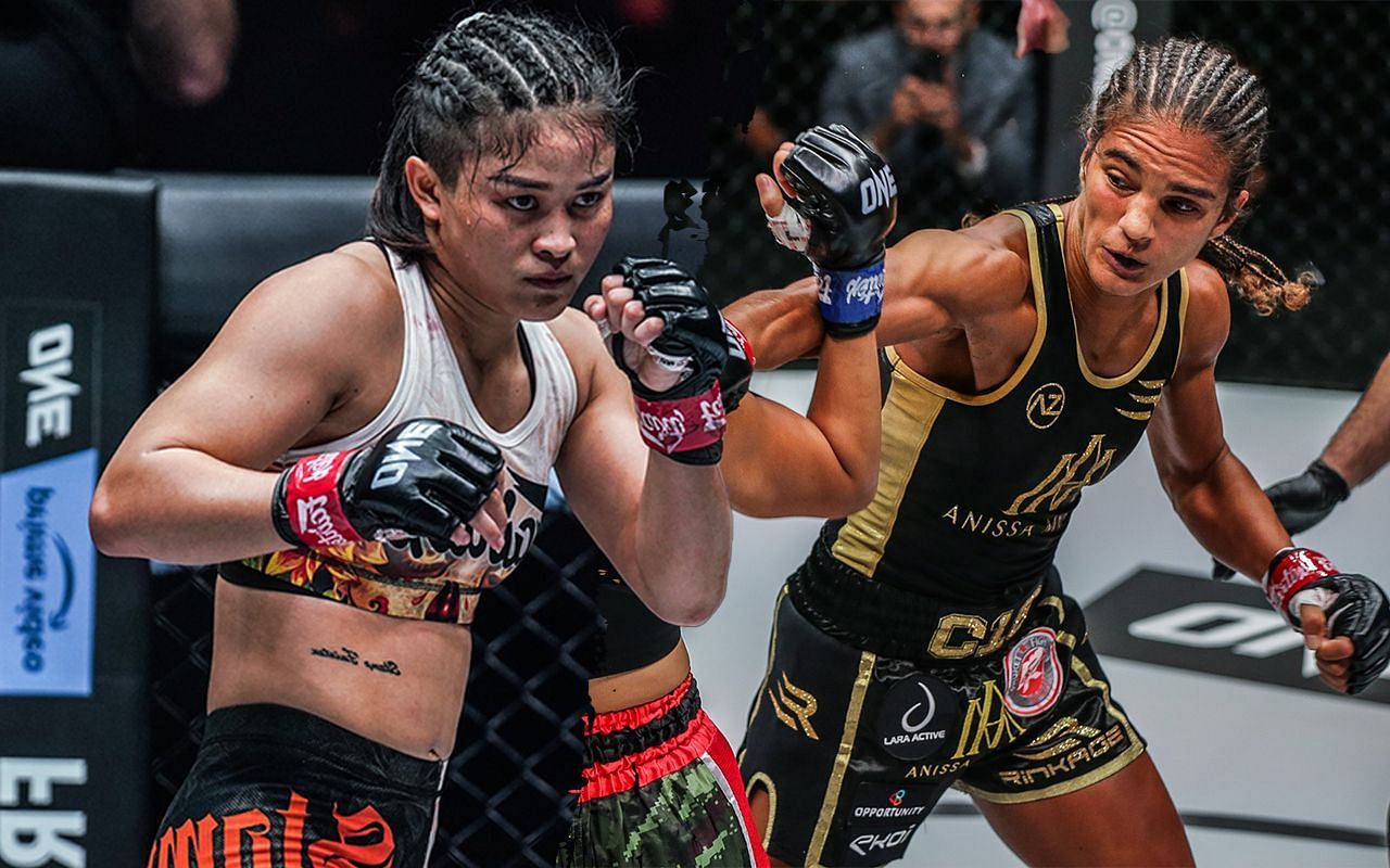 Stamp Fairtex (L) believes Anissa Meksen (R) has the tools to give her a challenging fight. | Photo by ONE Championship