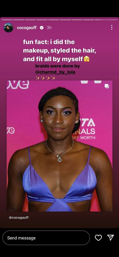 Coco Gauff on her Instagram Story