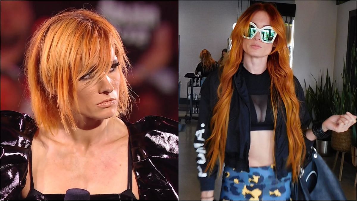 Becky has let her hair grow out