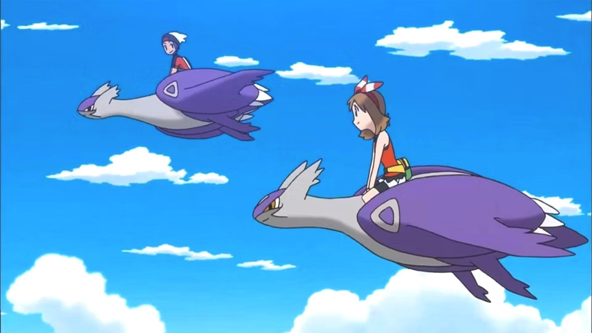 Mega Latios and Mega Latias as they appear in the anime (Image via The Pokemon Company)