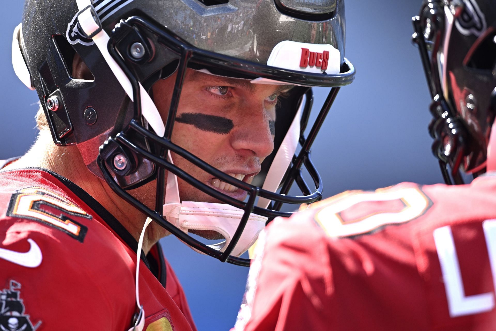 Tom Brady during Tampa Bay Buccaneers v Carolina Panthers game