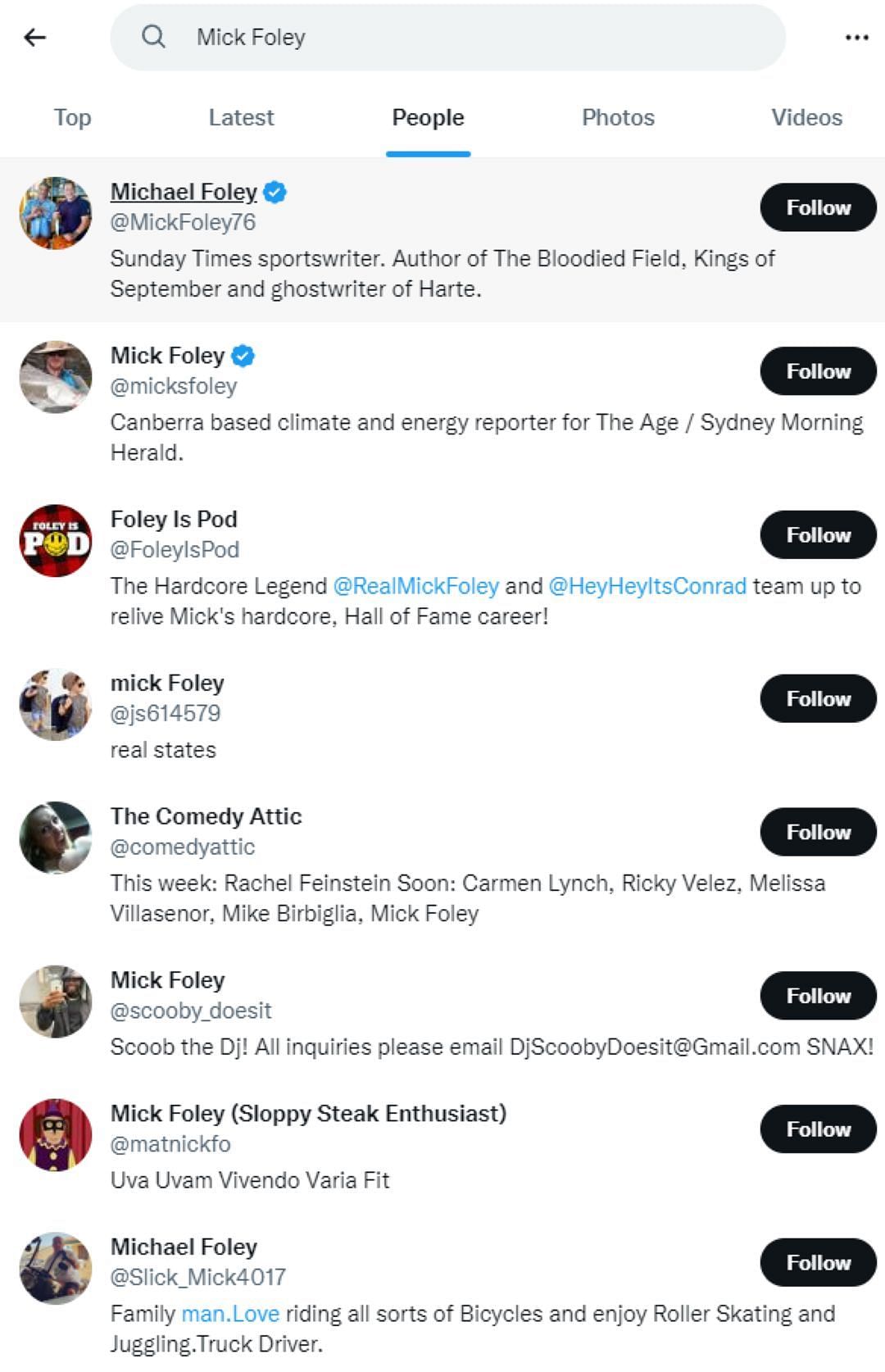 Search results for Mick Foley on Twitter