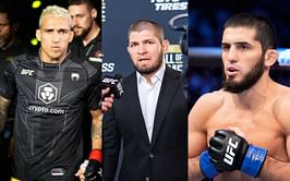 Watch: Khabib Nurmagomedov gives Islam Makhachev the blueprint to beat Charles Oliveira moments before fight