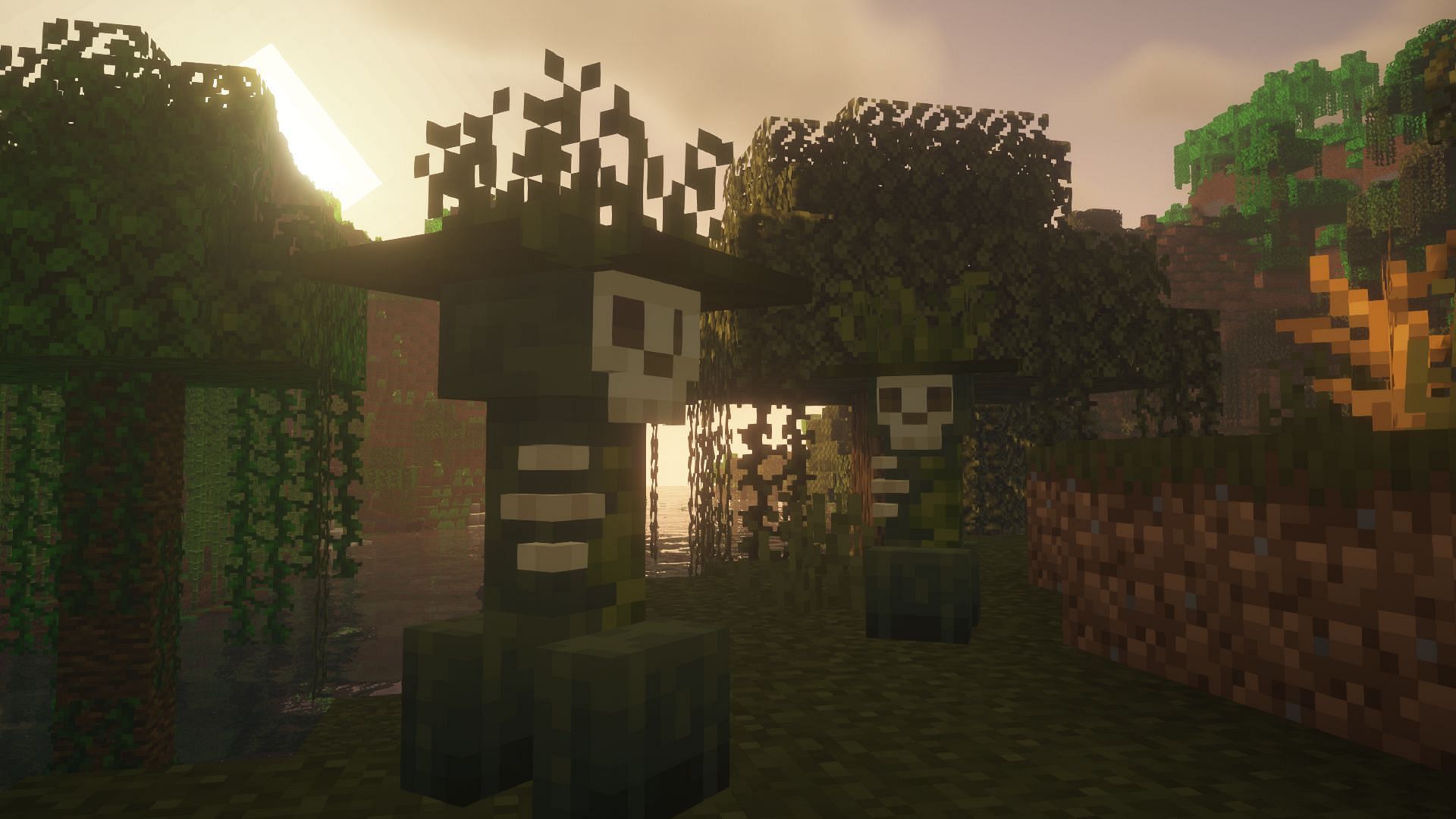 Skull-faced Swamp Creepers added in Creeper Overhaul (Image via joosh_7889/CurseForge)