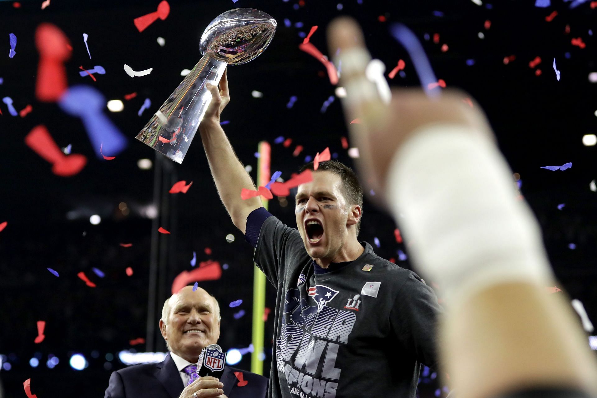 Tom Brady after winning Super Bowl LI with New England Patriots