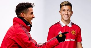 WATCH: Cristiano Ronaldo's hilarious reaction after nutmegging Lisandro Martinez in Manchester United training