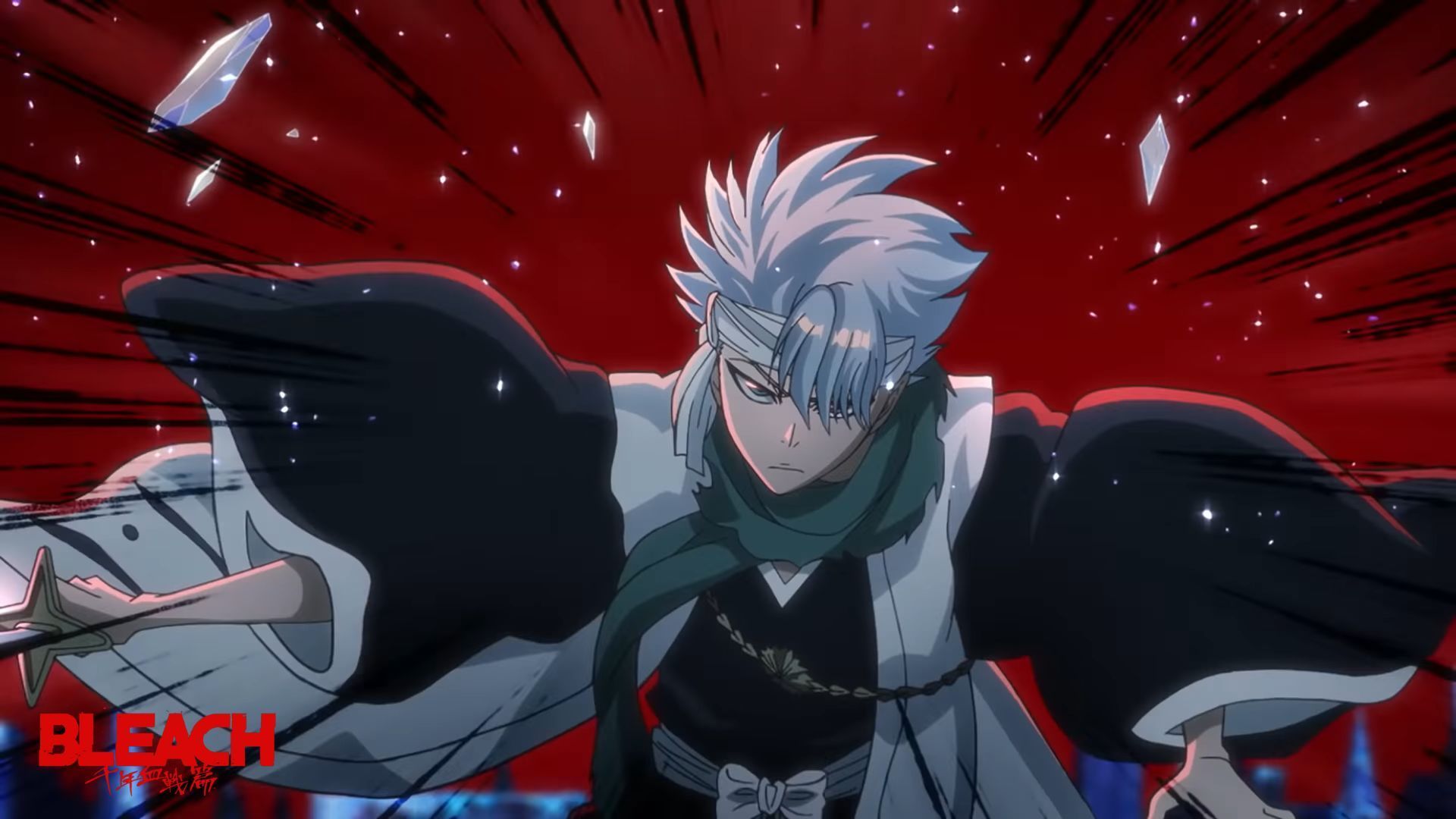 Tōshirō Hitsugaya as seen in Bleach TYBW trailer (Image via Studio Pierrot)