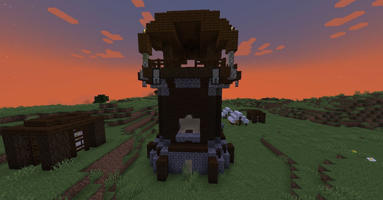Pillager Outposts are also available in this world (Image via Mojang)