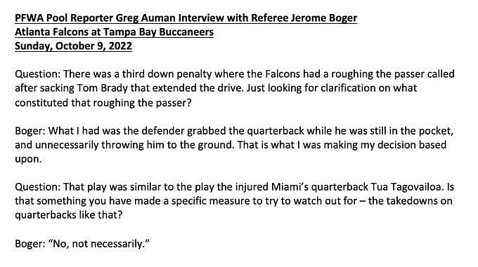 Referee's explanation for Tom Brady call gets widely roasted